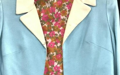 Vintage Silk Floral Dress and Linen Dress Jacket