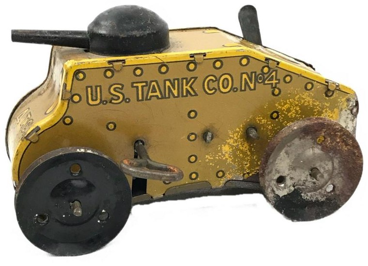 Vintage Wind Up Tin Toy Tank by Marx, circa 1930's