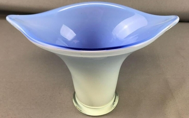 Vintage cased white and blue vase