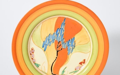 Windbells' a Clarice Cliff Bizarre plate, painted in...