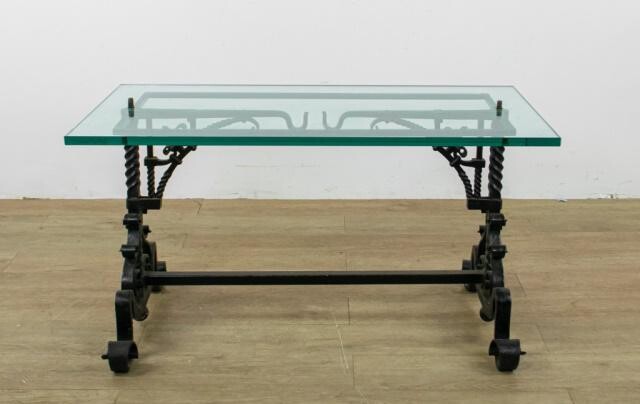 Wrought Iron Glass Cocktail Table