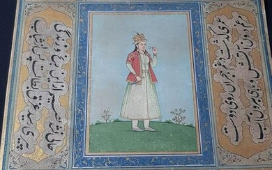 antique Mughal handmade painting empress Noor Jahan