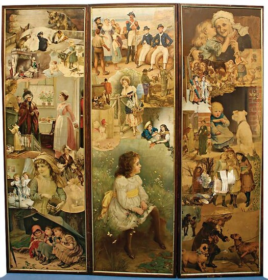 folding screen, glossy pictures motif, 170 cm, some