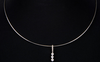 modern necklace with a pendant in white