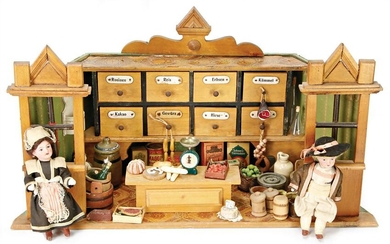 shop, around 1900, width: 44 cm, height: 23 cm, drawers