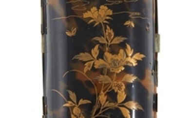 Japanese gilt-decorated tortoiseshell case