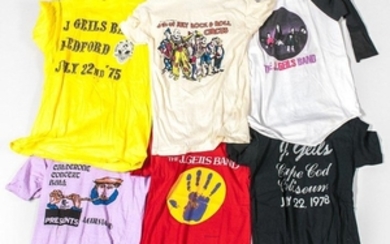 Six Vintage T-shirts, including Bill Graham presents 4th of July Rock & Roll Circus/Journey/J. Geils Band/UFO/Thin Lizzy/Nazareth/The R