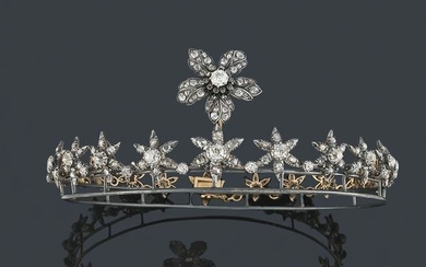 Necklace which can be converted into a diadem, with old