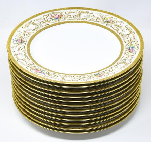 12 Antique French Depose Porcelain Dinner Plates