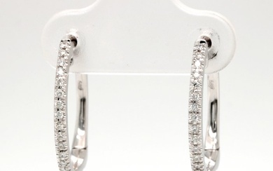 14 kt. White gold - Earrings - 0.30 ct Diamond - Diamonds
