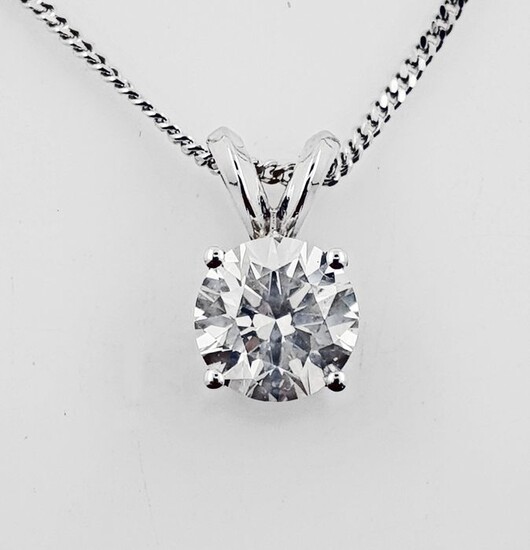 14 kt. White gold - Necklace with pendant - 1.01 ct Diamond - No ReserveF/VS2