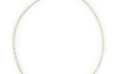 14 kt. Yellow Gold and Diamond Tennis Necklace