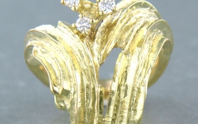 14 kt. Yellow gold - Ring - 0.14 ct Diamond