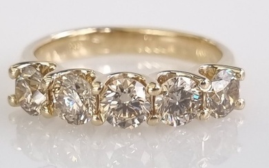 14 kt. Yellow gold - Ring - 1.59 ct Diamond