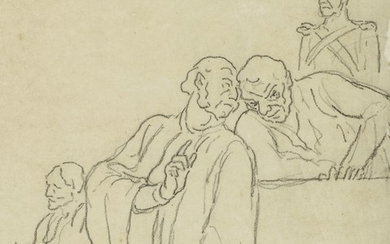 Honoré Daumier (1808-1879), Une cause criminelle (Scène de tribunal—Un bon conseil)