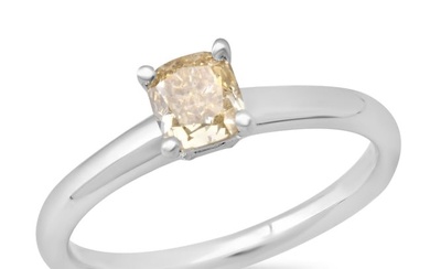 14K White Gold Setting with 0.67ct Fancy Colored Diamond Ring