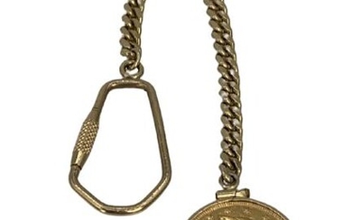14K YELLOW GOLD $5 US GOLD COIN KEY CHAIN