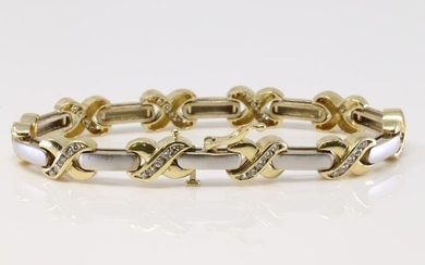 14Kt Yellow Gold Diamond Bracelet.