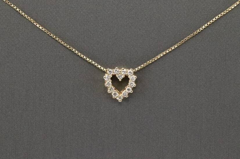 14k Diamond Heart Pendant.