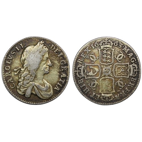 1663 Shilling, Charles II. Type E/1 with varied hair arrange...