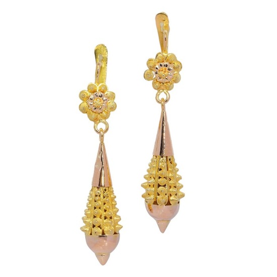 18 kt. Pink gold, Yellow gold - Earrings - Vintage anno 1950