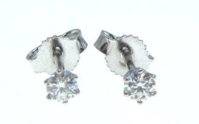 18 kt. White gold - Earrings - 0.20 ct Diamonds