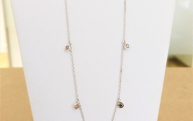 18 kt. White gold - Necklace - 0.25 ct Diamond