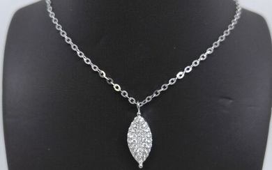 18 kt. White gold - Necklace with pendant - 0.20 ct Diamond