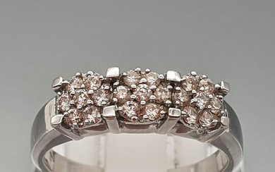 18 kt. White gold - Ring - 0.42 ct Diamond