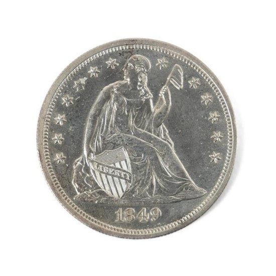 1849 US SEATED LIBERTY COIN, UNC