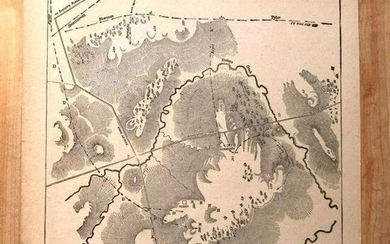1861 Engraving, Civil War Battlefield, Bull Run Map