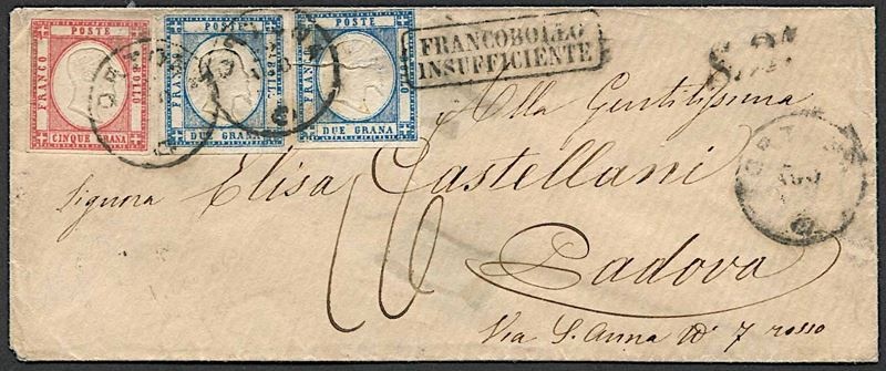 1862, Province Napoletane, lettera da Ortona per Padova del 22 agosto 1862