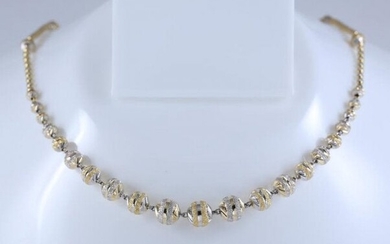 18K/750 Hallmarked Yellow and White Gold Chain Necklace