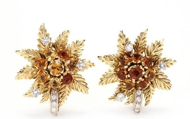 18KT Gold and Gem-Set Earrings, Asprey