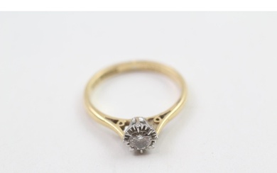 18ct gold vintage diamond solitaire ring (2.8g) Size N