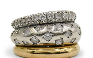 18k Gold Two Tone and Diamond Ring