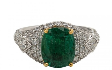 18kt Emerald and Diamond Ring