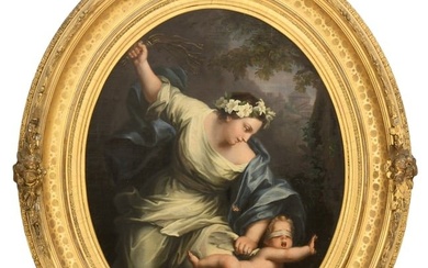 18th Century Continental School, Venus Chastising Cupid, Oil on Canvas