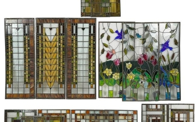 19 STAINED GLASS WINDOW PANELS