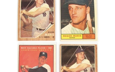 1961 and 1962 Roger Maris Topps New York Yankees Baseball Cards