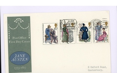 1975 Jane Austen Post Office FDC with Basingstoke slogan ''J...