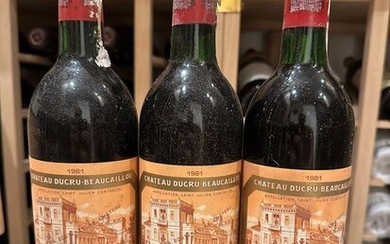 1981 Chateau Ducru Beaucaillou - Saint-Julien 2ème Grand Cru Classé - 3 Bottles (0.75L)