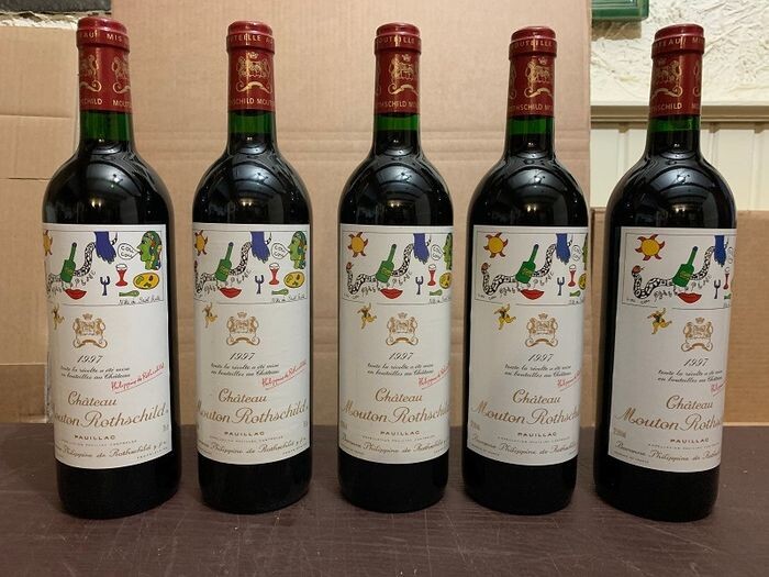 1997 Chateau Mouton Rothschild - Pauillac 1er Grand Cru Classé - 5 Bottles (0.75L)
