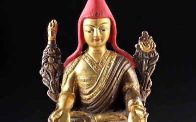 19th C. Tibetan Copper Tsongkhapa - First Dalai Lama