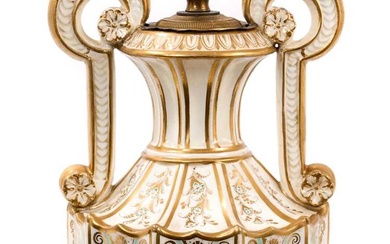 19th century English porcelain lamp base
