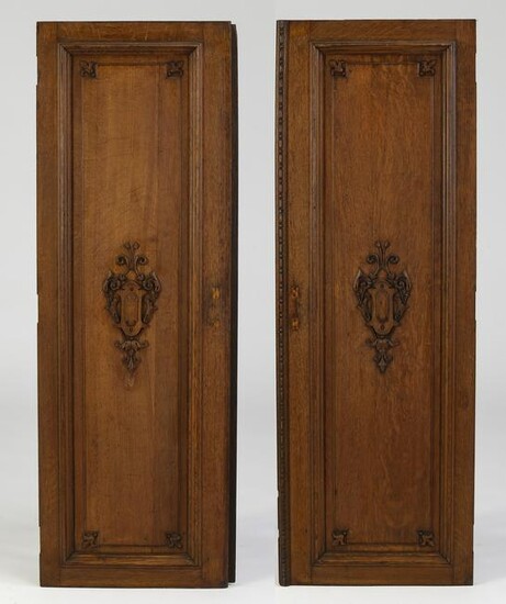 (2) 19th c. French carved oak architectural panels