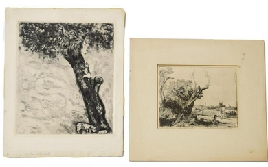 (2) ETCHINGS AFTER MARC CHAGALL & REMBRANDT
