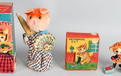2- JAPAN WINDUP CAT TOYS w/ BOXES