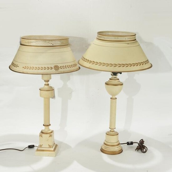 2 Lamps, tole shades