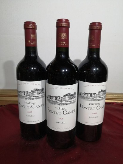 2008 Chateau Pontet Canet - Pauillac Grand Cru Classé - 3 Bottles (0.75L)